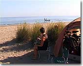 Camping at a lonely Beach along the coast between two towns